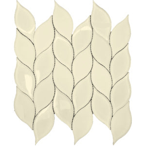 Imagery Glass Water Jet Leaf BWL01-2 Almond