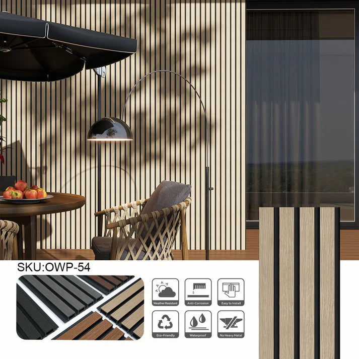 iStyle Outdoor Wall Panel 4 pcs of 8.62" x 114" OWP-54 Natural Oak