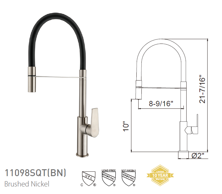 Pasgo 11098SQT Brushed Nickel