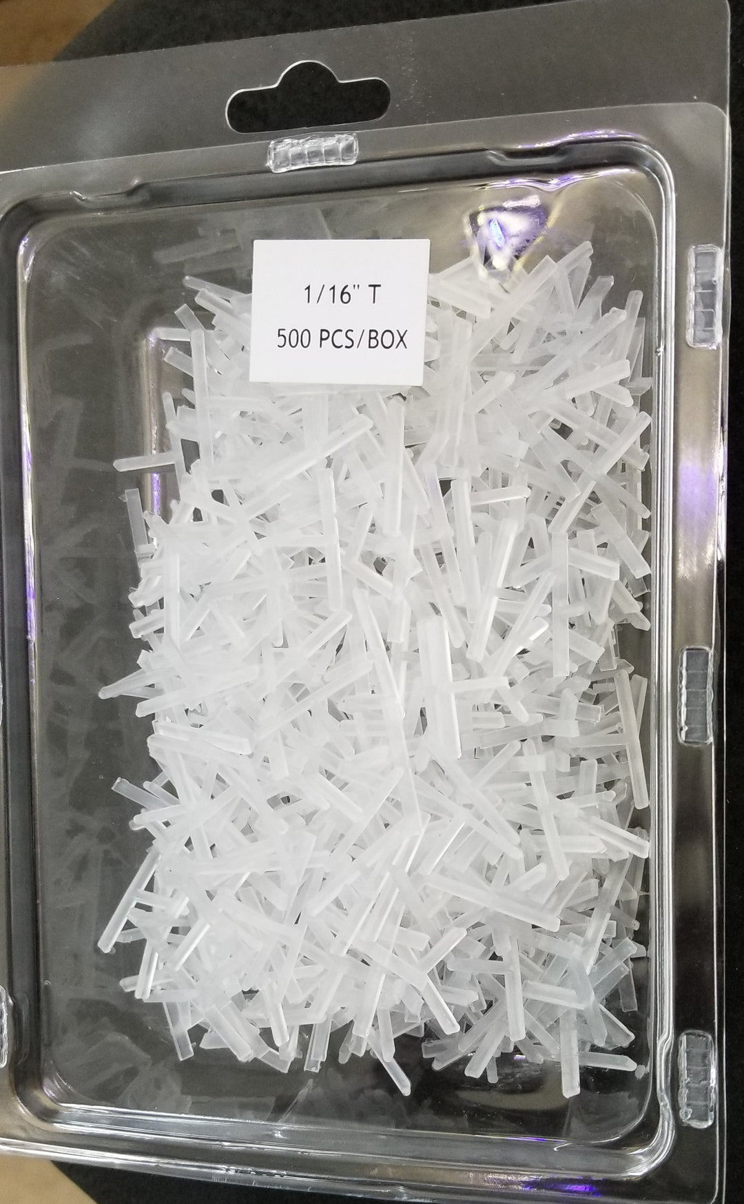 1/16" Tile Spacers T-Shape 500 Pieces White