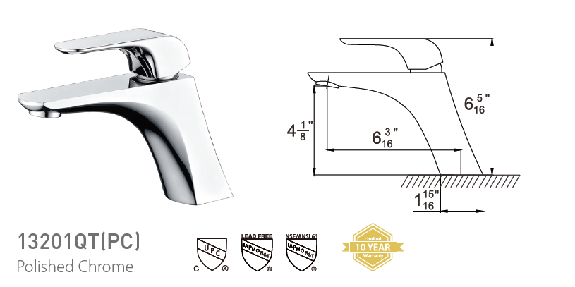 Pasgo 13201QT Polished Chrome
