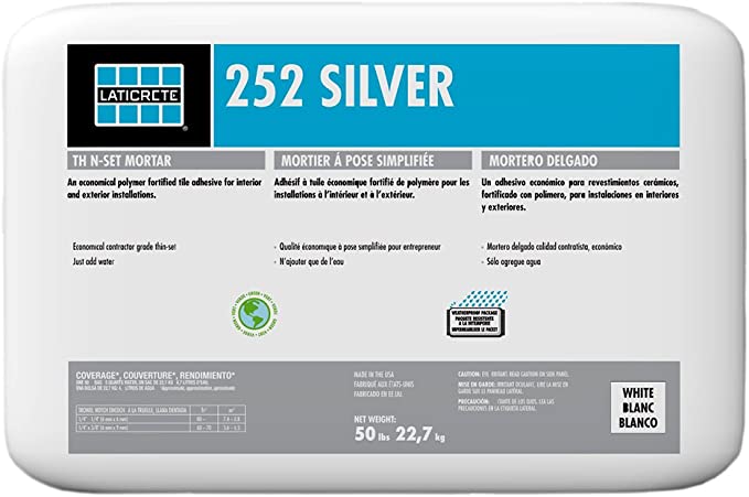 Laticrete 252 Silver Rating Thin Set Mortar 50lbs White