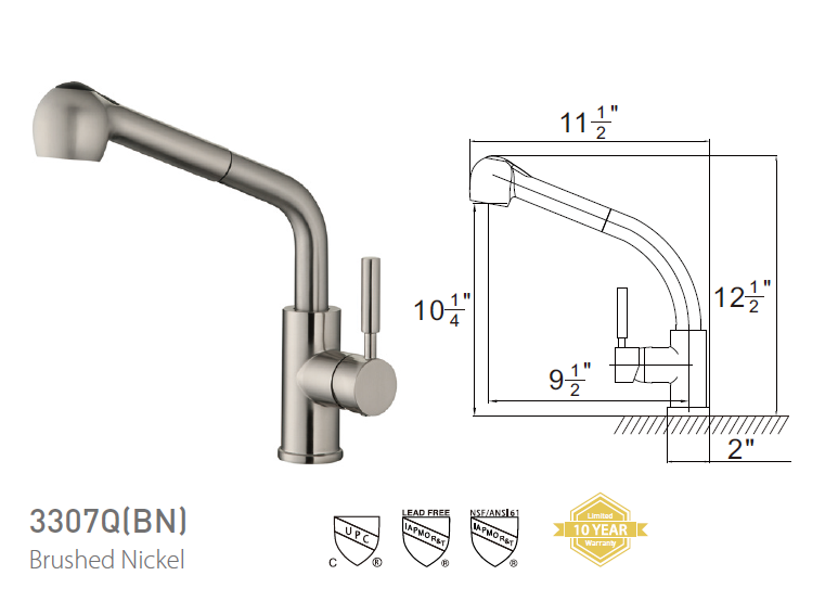 Pasgo 3307Q Brushed Nickel