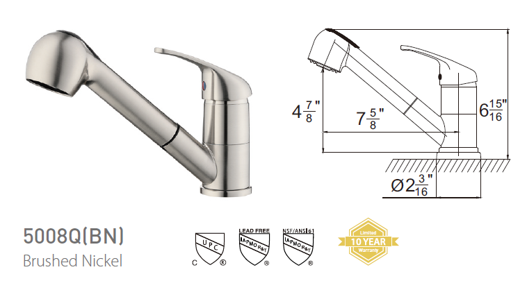 Pasgo 5008Q Brushed Nickel