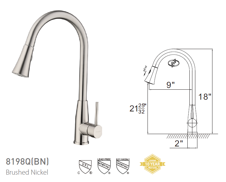 Pasgo 8198Q Brushed Nickel