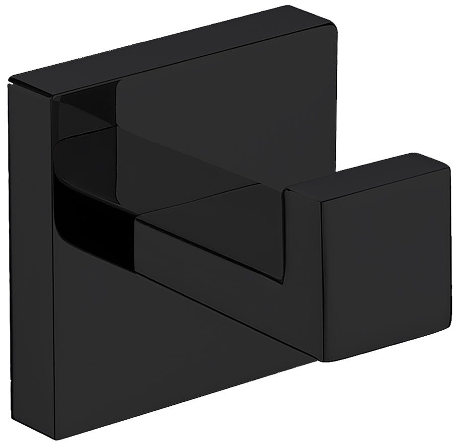 Lexora Bagno Lucido Stainless Steel Robe Hook, Matte Black Finish LRH14152MB
