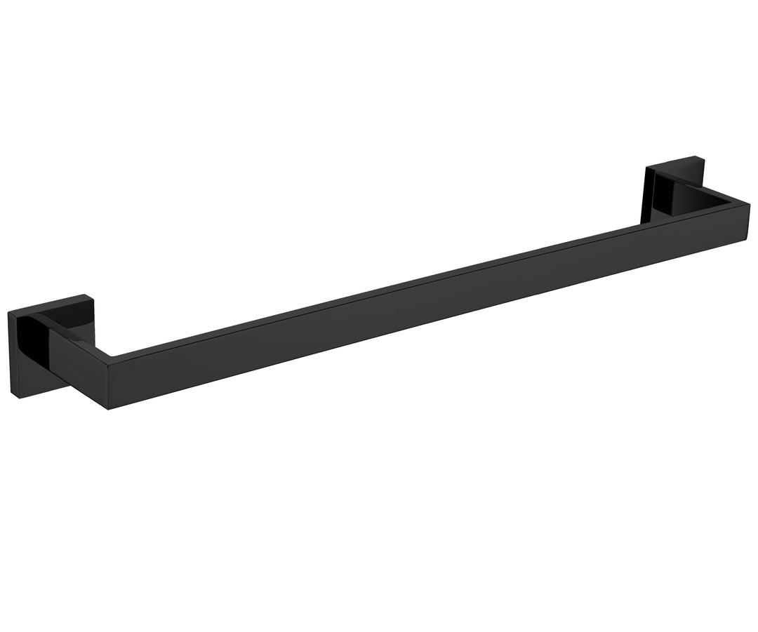 Lexora Bagno Lucido Stainless Steel Towel Bar, Matte Black Finish