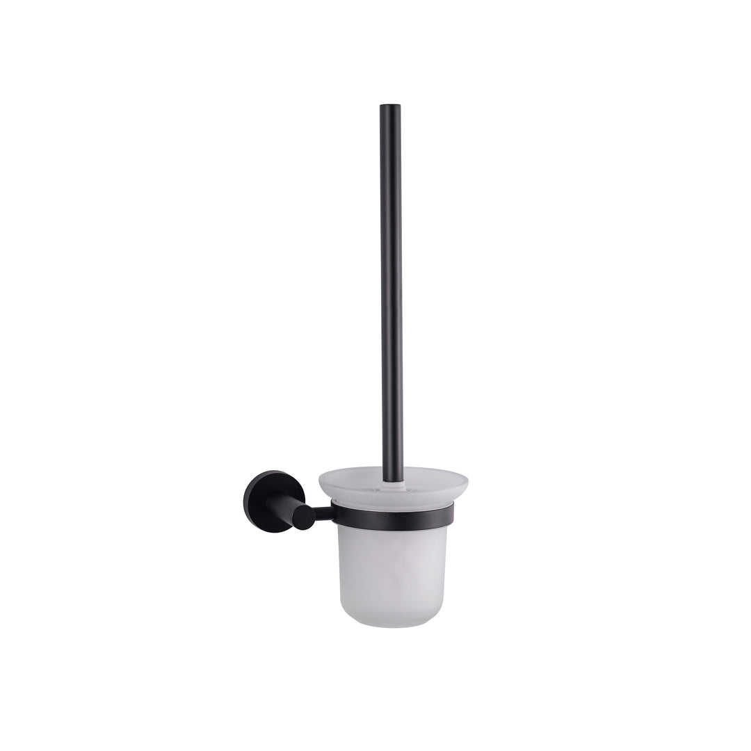 Lexora Bagno Nera Stainless Steel Toilet Brush, Matte Black Finish LB16152MB