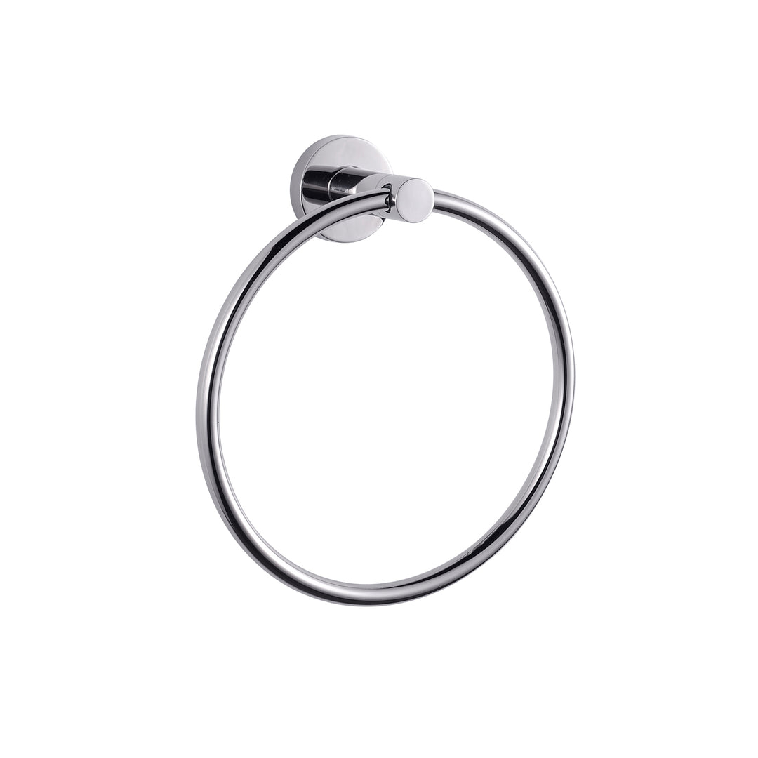 Lexora Bagno Nera Stainless Steel Towel Ring, Chrome Finish LTR16152PC