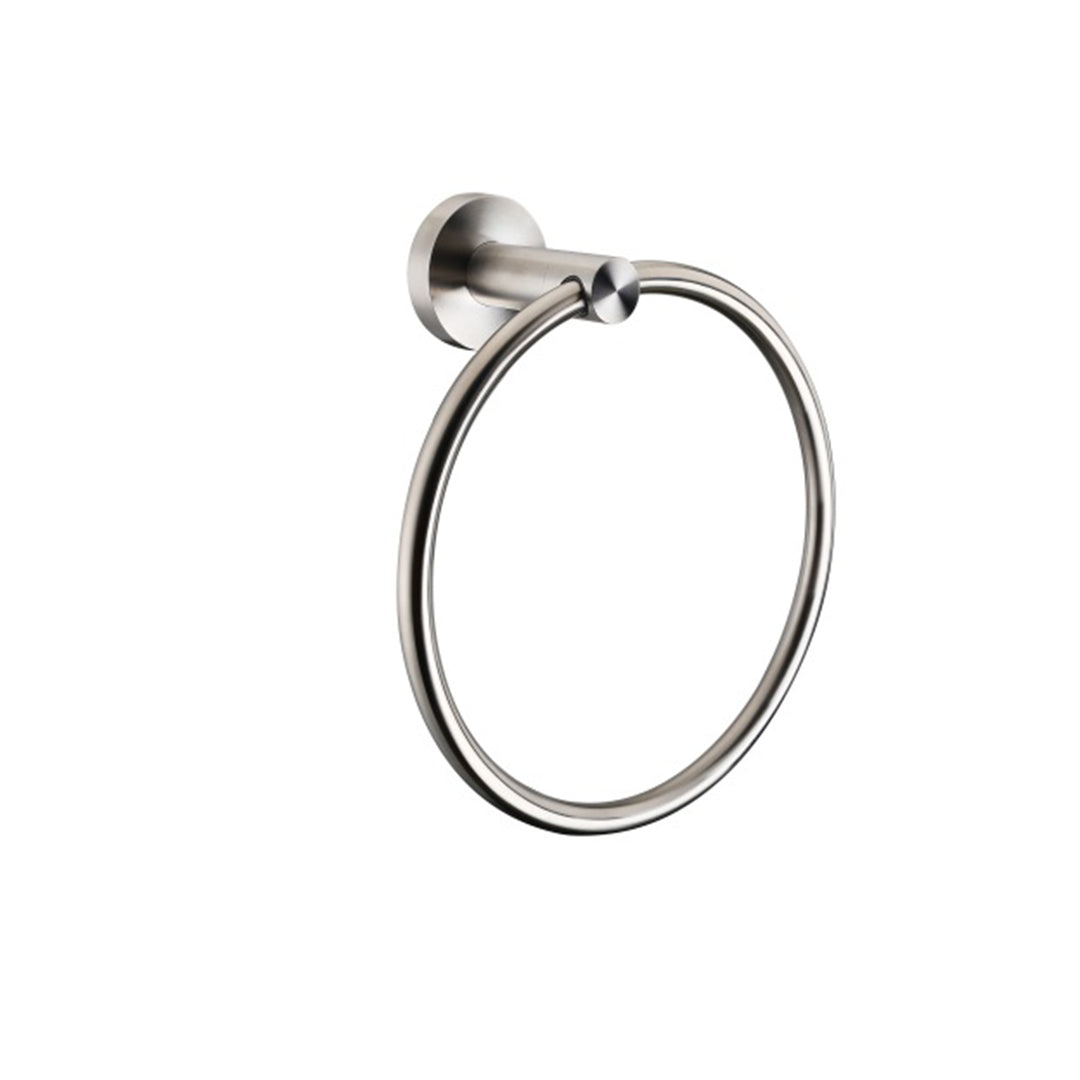 Lexora Bagno Nera Stainless Steel Towel Ring, Satin Finish LTR16152SN