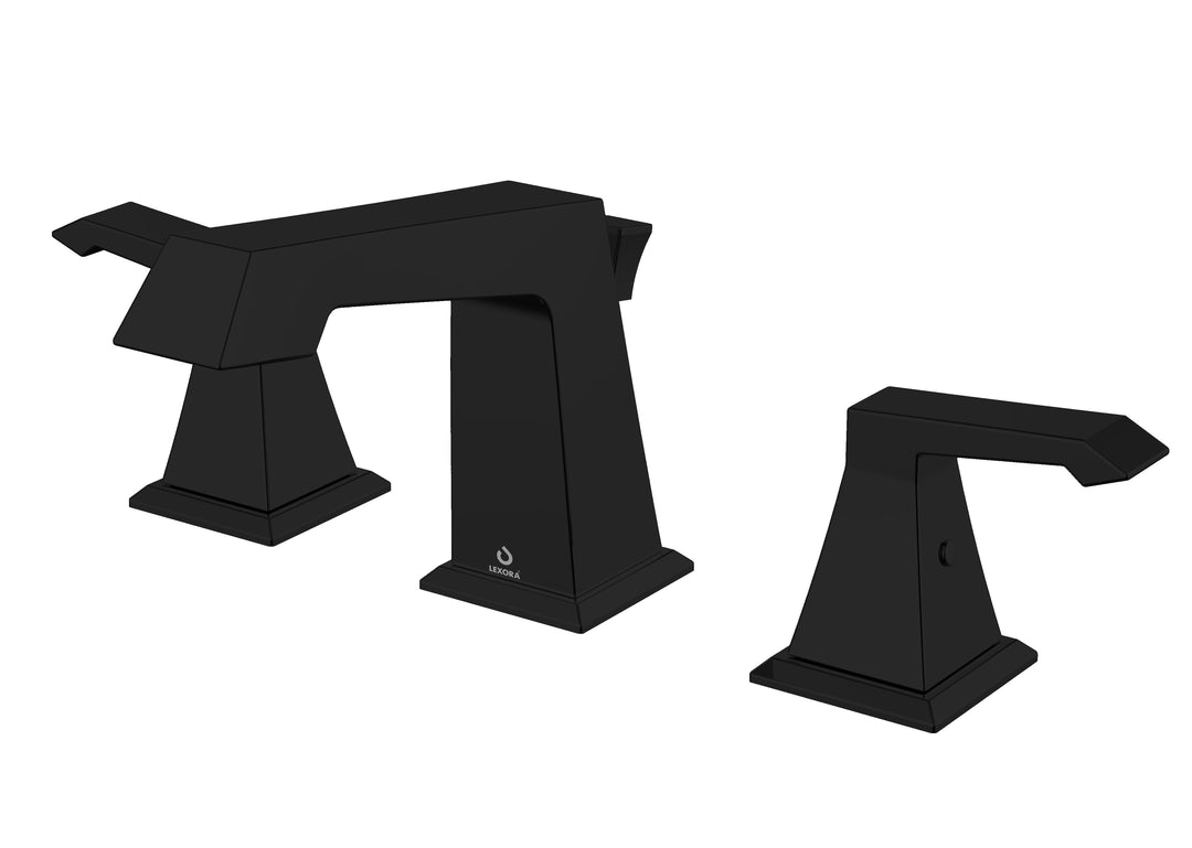 Lexora Balduina Brass 3 Hole Bathroom Faucet, Matte Black Finish  LFT4011MB