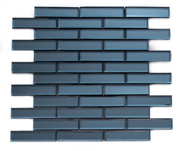 Merola Tile Beveled Mirror Gray 1" x 4" on 12" x 12"