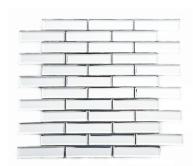 Merola Tile Beveled Mirror Silver 1" x 4" on 12" x 12"