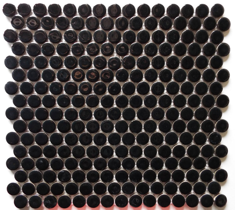 PNR 2 - 3/4" Black Shiny Penny Round