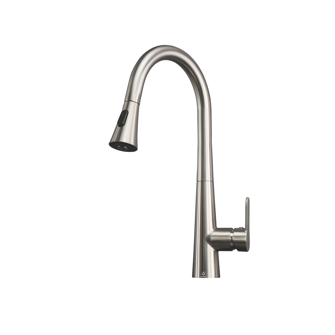 Lexora Furio Brass Kitchen Faucet, Brushed Nickel Finish  LKFS7011BN
