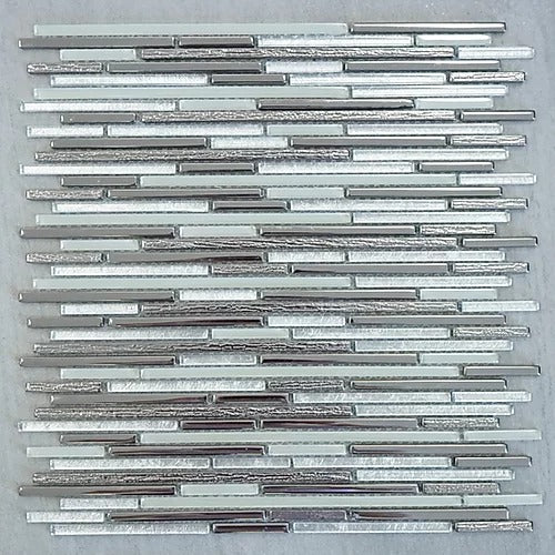 Elegant Mosaic GY2 White Random on 12.75" x 12.50"