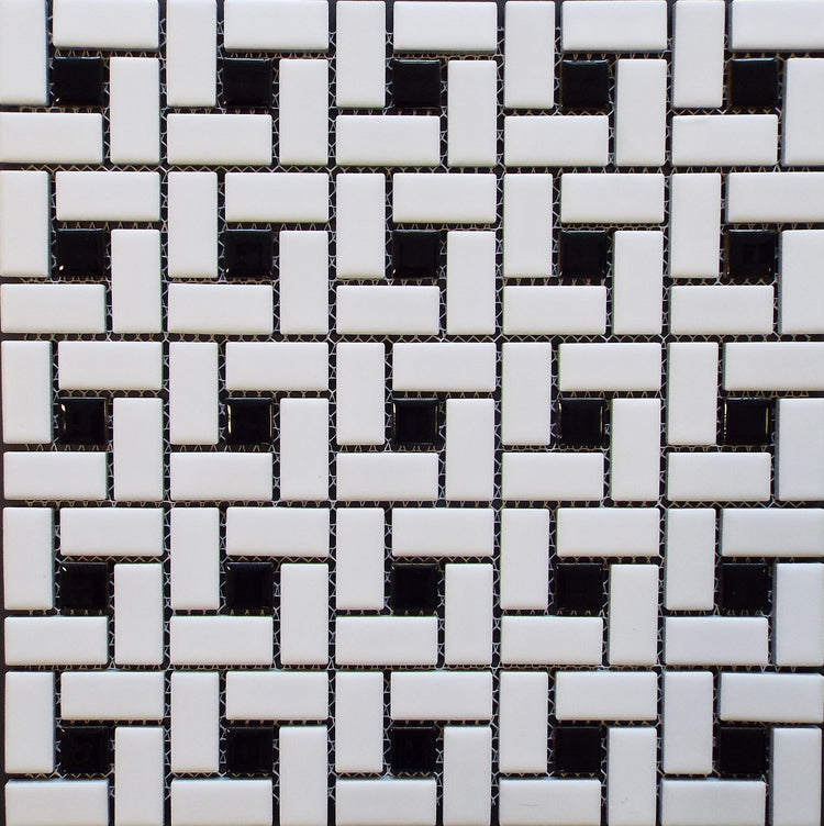 HKS 518 - Matte White Spiral w/ Shiny Black Dot