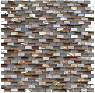 Imagery Glass IMG-SHBG Shell Beige 3/8" Mini Brick Mosaic