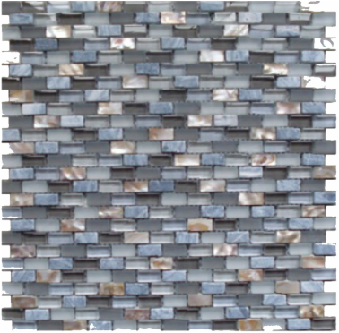 Imagery Glass IMG-SHGR Shell Gray 3/8" Mini Brick Mosaic