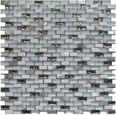 Imagery Glass IMG-SHWH Shell White 3/8" Mini Brick Mosaic