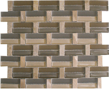 Imagery Glass IMGSSIM-W-DF Cascade Mini Strips Pattern Mosaic