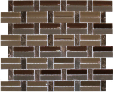 Imagery Glass IMGSSIM-W-PB Gladstone Mini Strip Pattern Mosaic