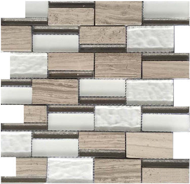 J-1 Glacier Random Glass and Stone Mosaic