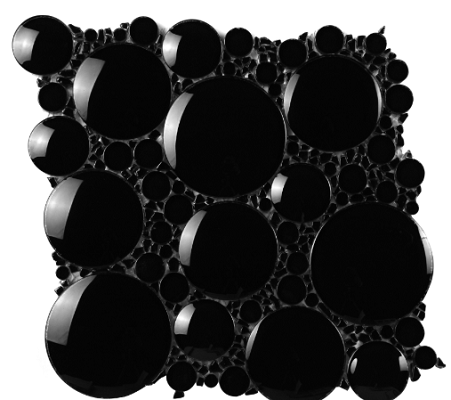 Iceberg Series Jet Black Random on 12" x 12" ICEBRG-03ICEBERG