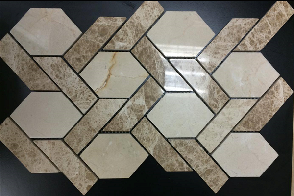 Merola Tile Ladder Hex Crema Light Emperador