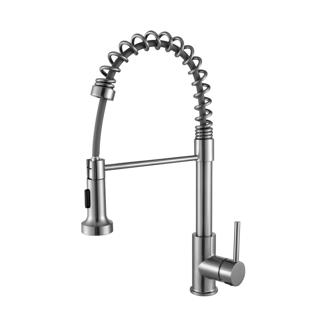 Lexora Lanuvio Brass Kitchen Faucet, Brushed Nickel Finish  LKFS6011BN