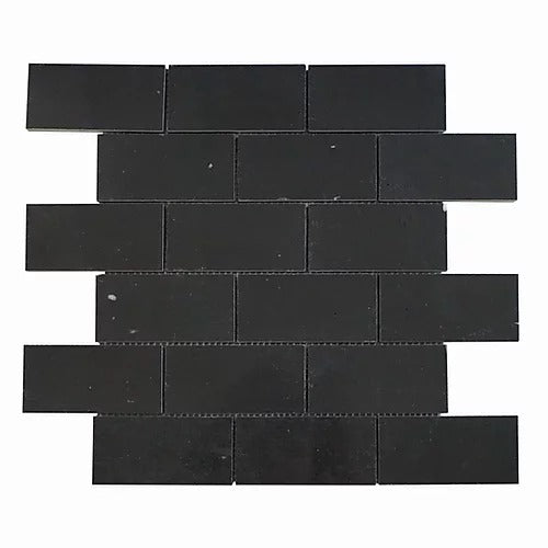 Elegant Mosaic NM5 Nero Marquina 2" x 4" on 14" x 12"