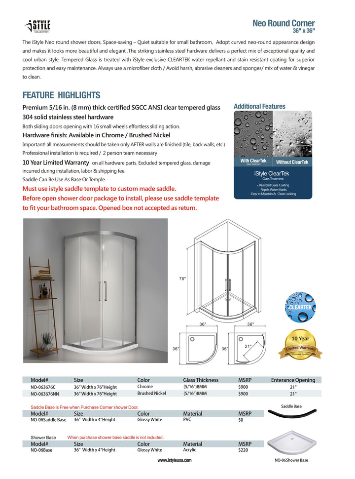 iStyle Shower Door Neo Round Corner