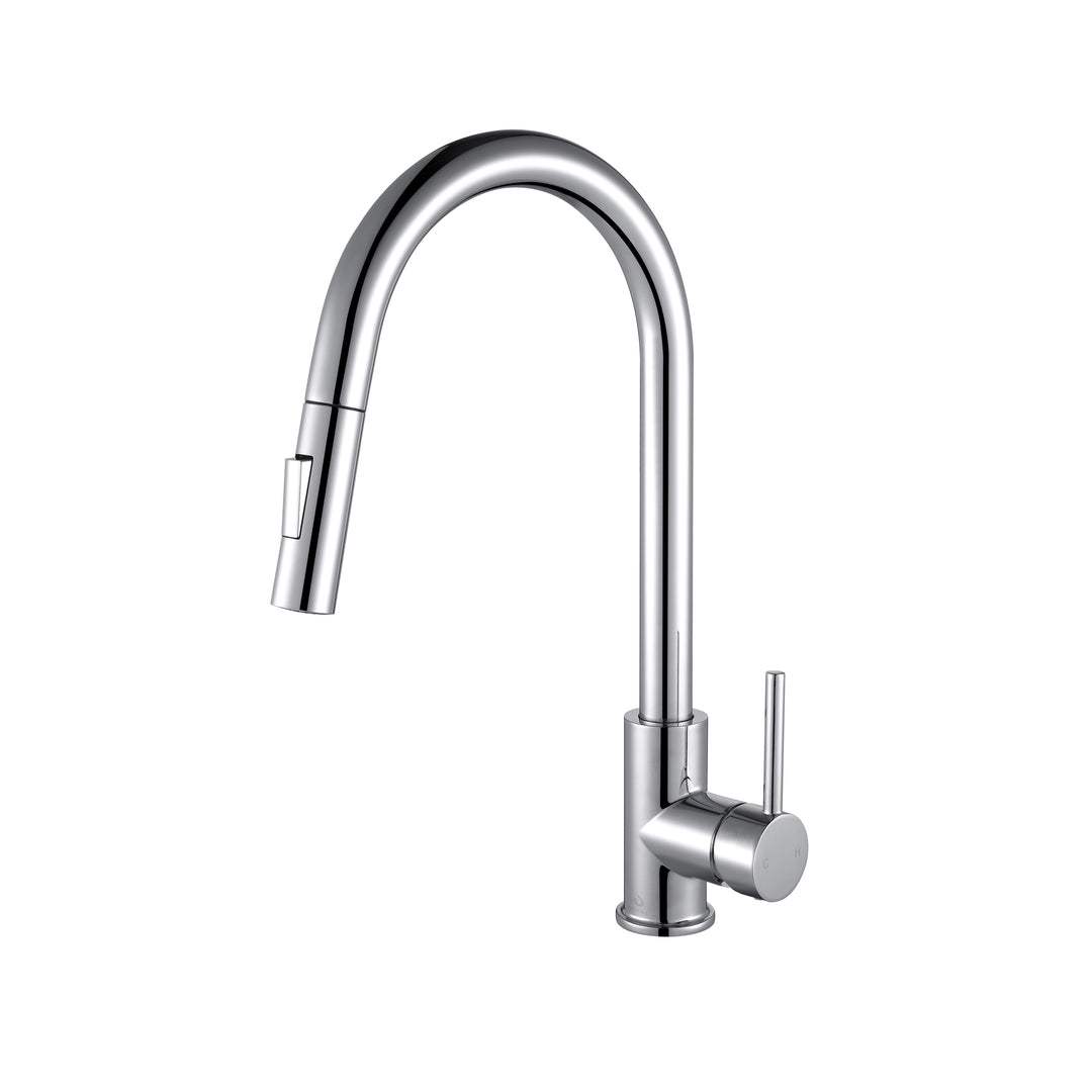 Lexora Olivi Brass Kitchen Faucet, Chrome Finish LKFS8011CH