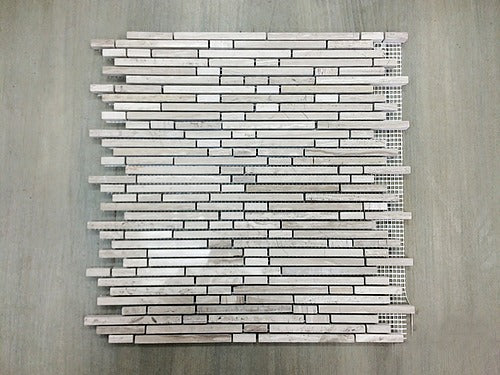 Elegant Mosaic WB2 Wooden Gray Random on 13.25" x 12"