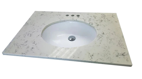 Ecotile  Carrara Quartz Vanity Top  Series