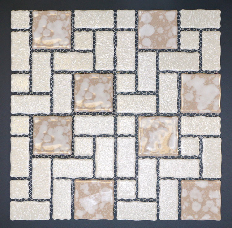 Mosaic BONE BLOCK RANDOM WAVED EDGES 2-1/4" TMR480