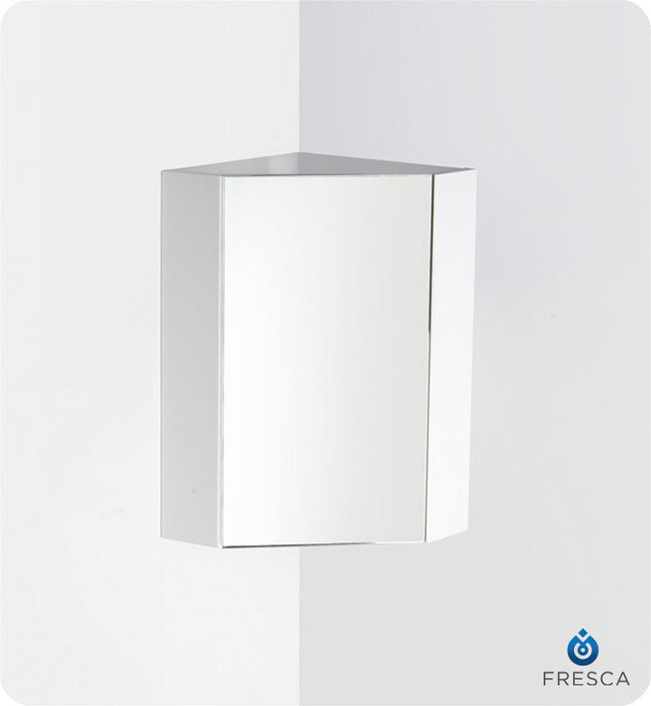 Fresca Coda 14" White Corner Medicine Cabinet with Mirror Door FMC5082WH