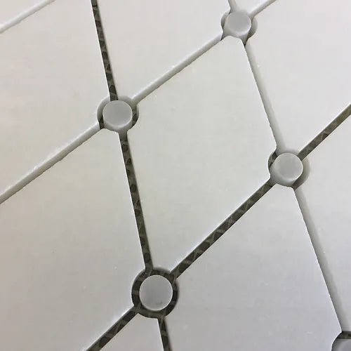 Elegant Mosaic MU2 Thassos White Random on 13" x 12"