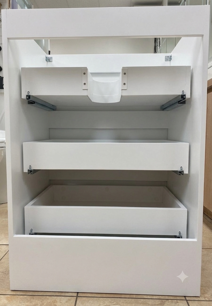 A-WinterWhite Bathroom Vanity with Ceramic Sink 24"