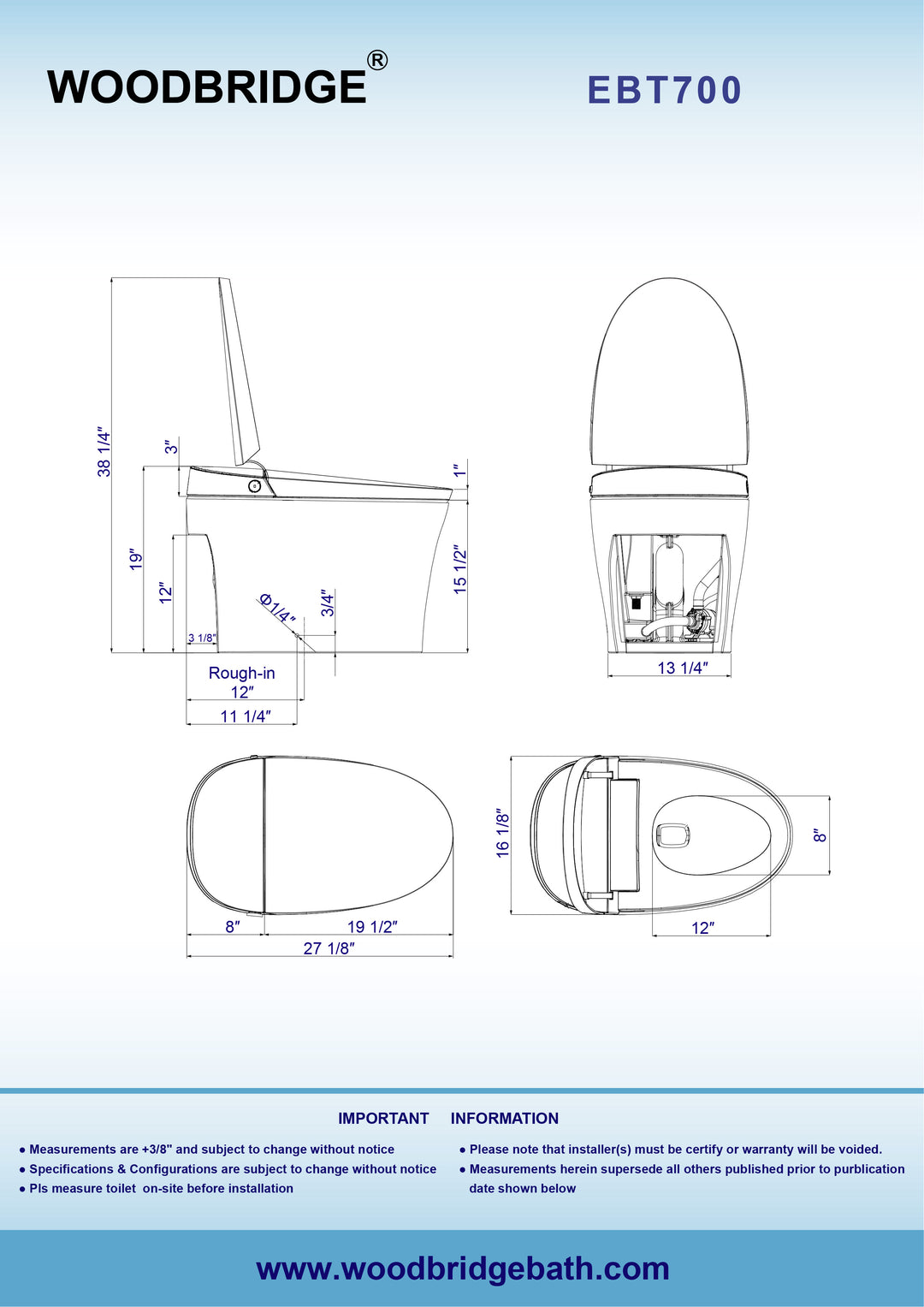 Woodbridge Smart Toilet EBT700