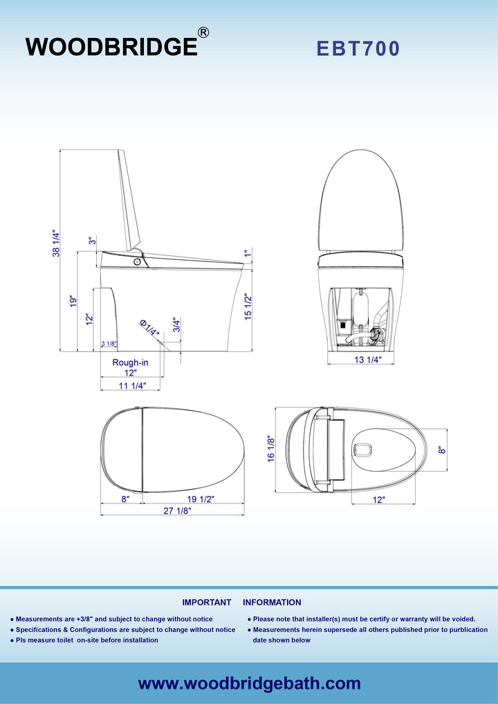 Woodbridge Smart Toilet EBT700