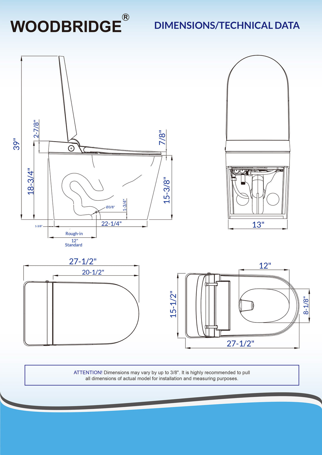 Woodbridge Smart Toilet B0990S