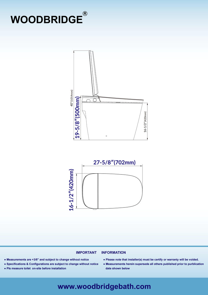 Woodbridge Smart Toilet EBT350