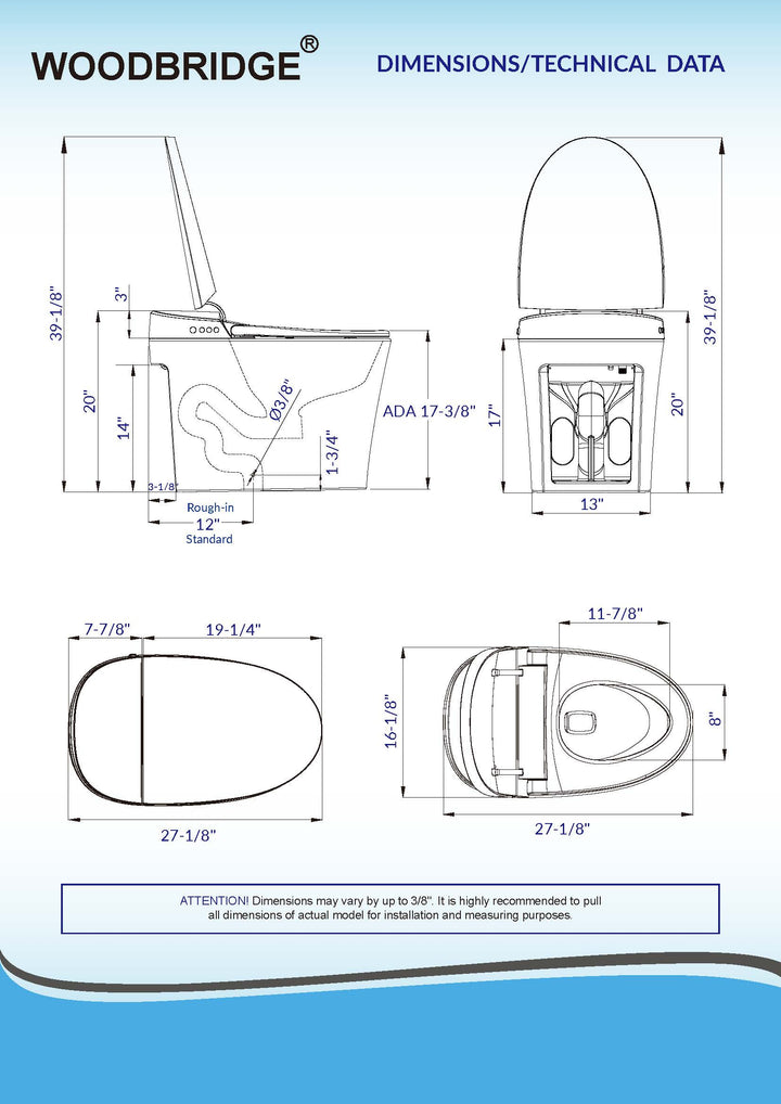 Woodbridge Smart Toilet B0970S