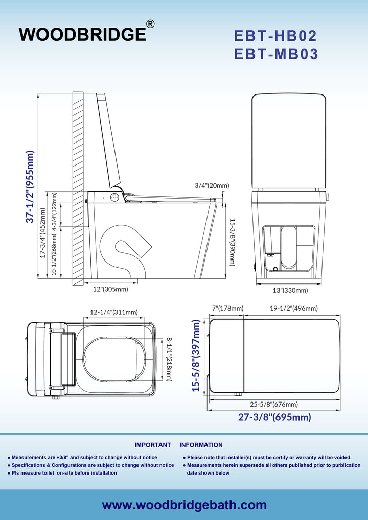 Woodbridge Smart Toilet EBT-HB02