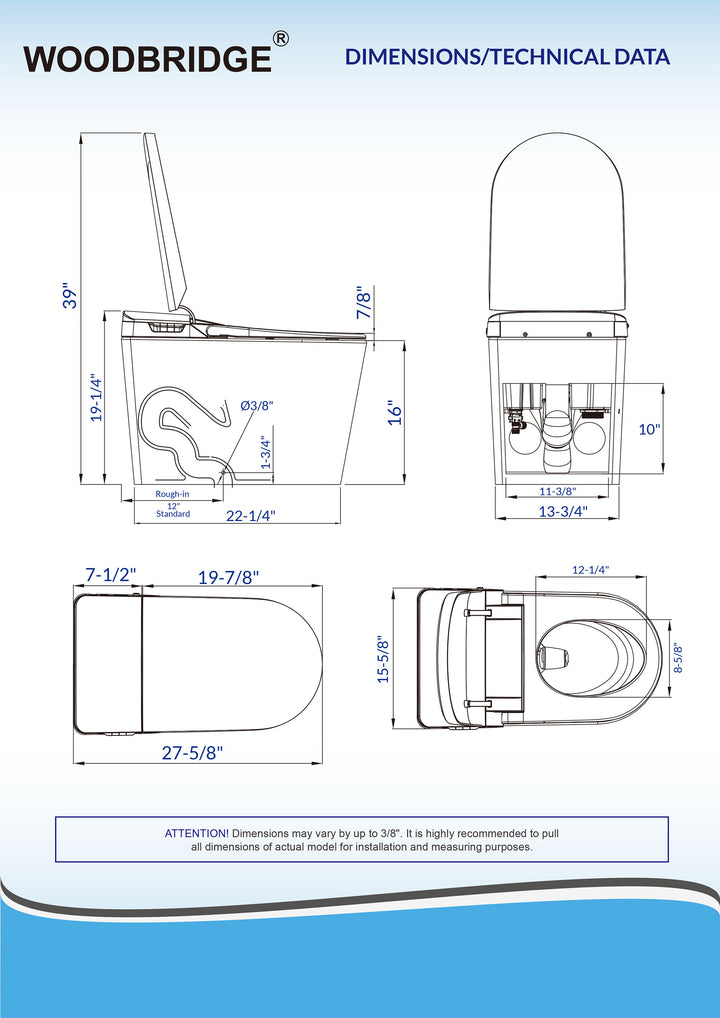 Woodbridge Smart Toilet B0980S
