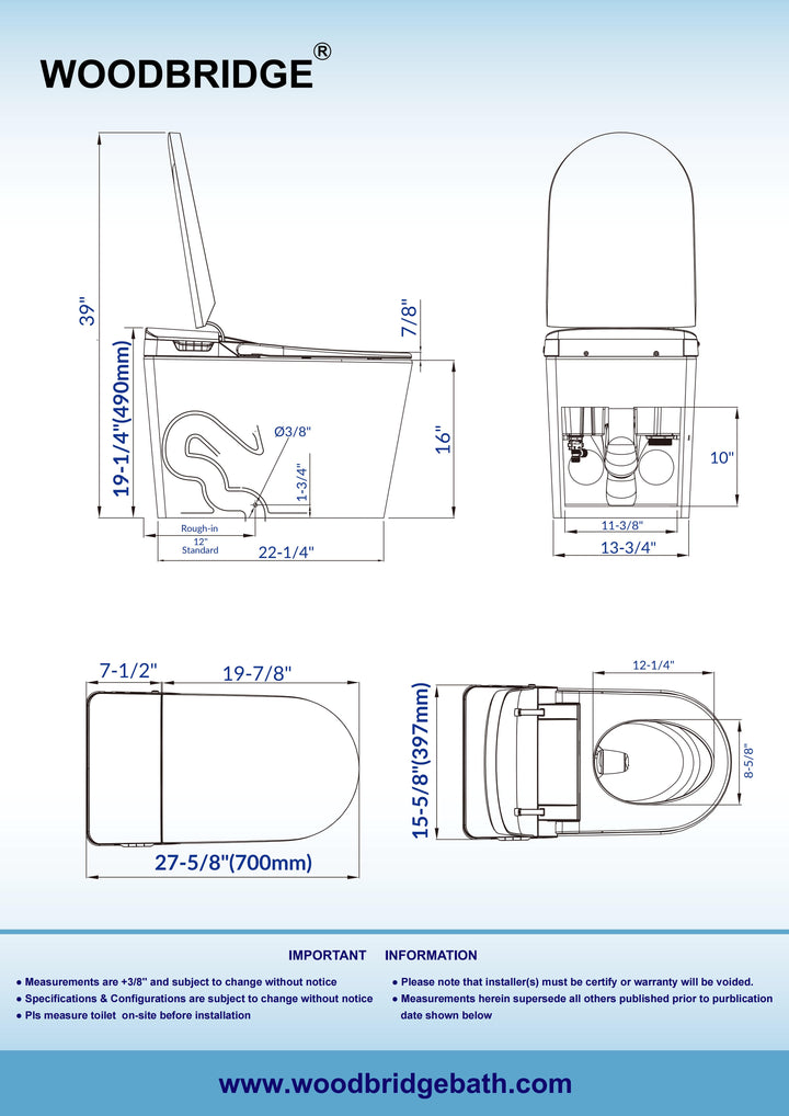 Woodbridge Smart Toilet EBT470