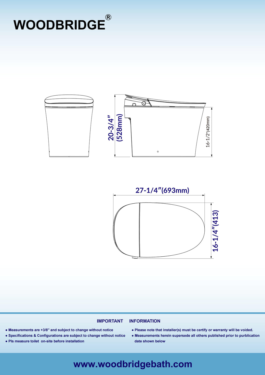 Woodbridge Smart Toilet EBT230