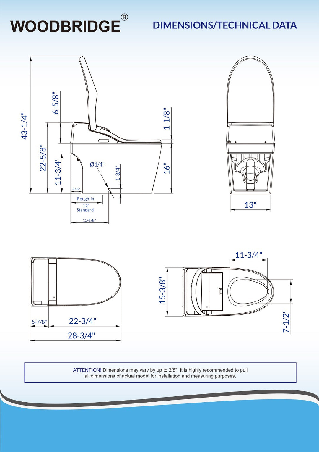 Woodbridge Smart Toilet B0960S