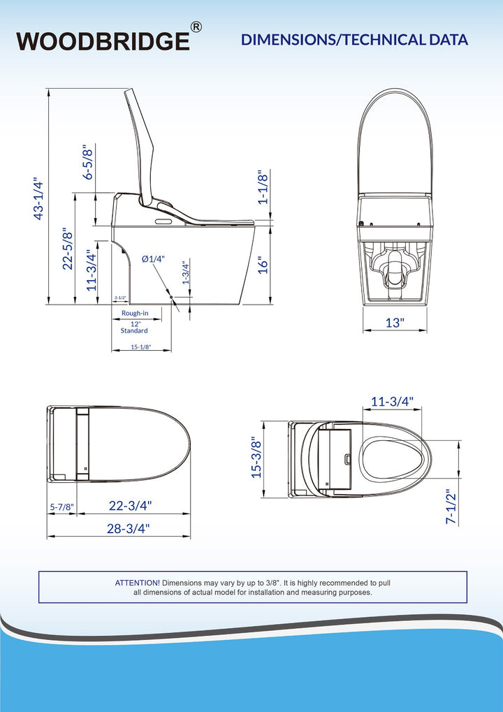 Woodbridge Smart Toilet B0960S